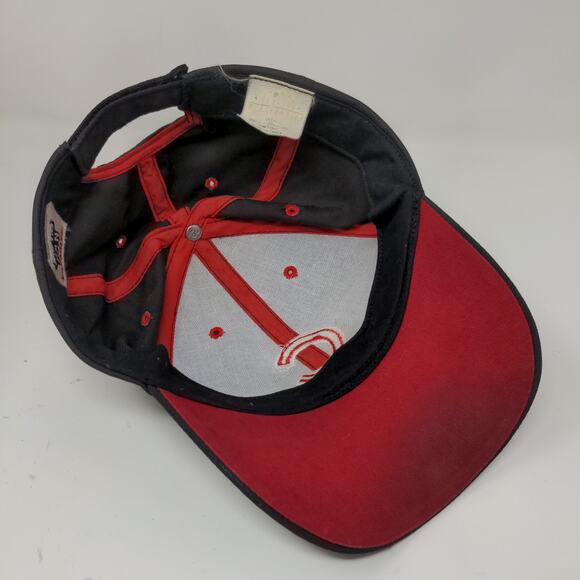 Fan Favorite MLB Chicago Cubs Strapback Hat Embroidered Logos Black Red OSFA - Picture 9 of 12